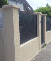 Realisation d'une clôture en pâle béton avec portail 76290 Montivilliers 